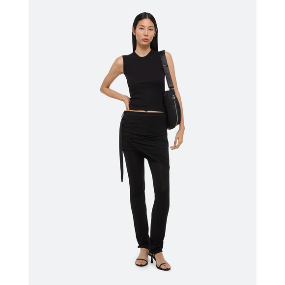 Helmut Lang Wind Pant Womens Small Black Soft Cloud Jersey D-Ring Skirted Pants - Picture 1 of 14